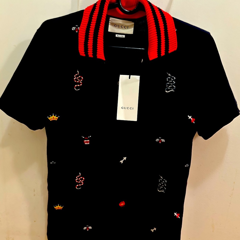 Snake & bee gucci polo shirt